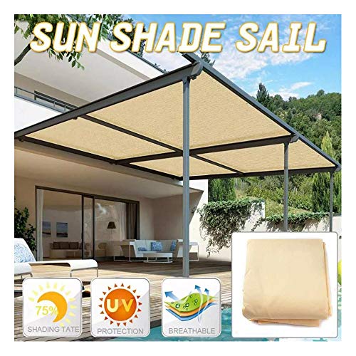 CHUDAN Store Banne UV Rectangulaire Protection Solaire Étanche Au Soleil, Abri Pare-Soleil 3X4m Polyester Respirant Coupe-Vent pour Patio, Arrière-Cour, Jardin De Plantes De Serre - Sable
