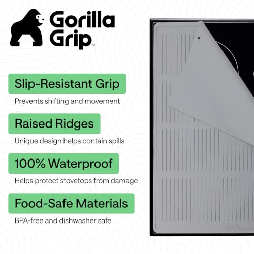 Image of GORILLA GRIP Silicone Stove Cover for Electric Stoves, 30x21 Gray