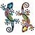 HONGLAND Metal Gecko Wall Art 2 Pack 15 Inch Lizard Outdoor Decor Hanging Glass Sculpture Decoration for Garden Fence Home