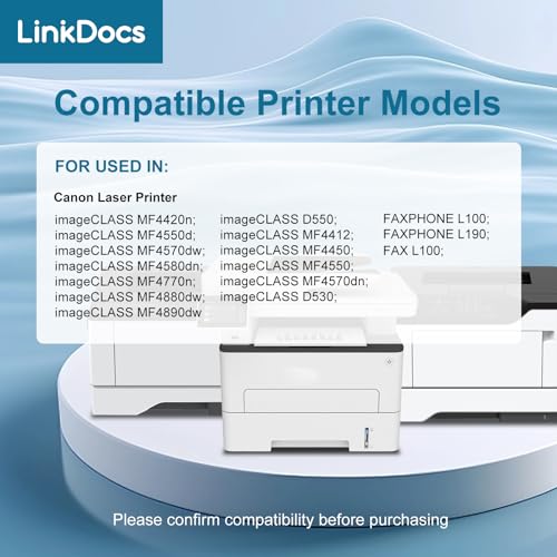 Image of LinkDocs 128 CRG-128 Toner Cartridge Replacement for Canon 128 CRG-128 3500B001AA Used with Canon ImageCLASS D530 D550 MF4570dw MF4770n MF4880dw MF4890dw MF4450 MF4420n FaxPhone L190 L100 Printer