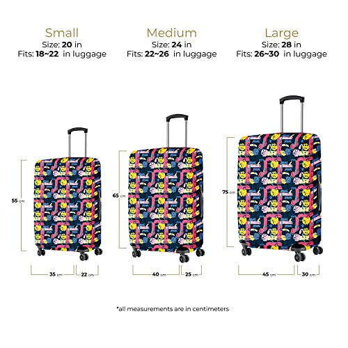Image of Nasher Miles Polyester 55 (20 Inch) Small Protective Luggage Cover - Brush Design