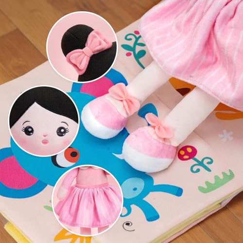 Image of OUOZZZ Soft Plush Baby Doll 12.6 Inch, Asian Black Hair Snuggle Buddy | Perfect Birthday Toy & Gift for 1 Year Old Girls, Cuddly Companion Suitable for Infants & Toddlers