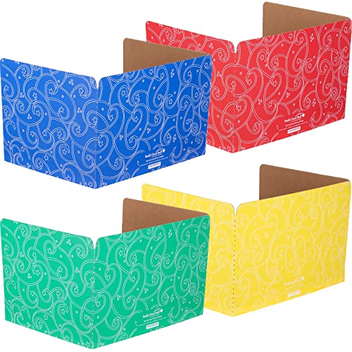 Really Good Stuff Standard Privacy Shields Set of 12 - Create a Focused Learning Environment - Color-Coded Design - Star and Swirl Matte Finish