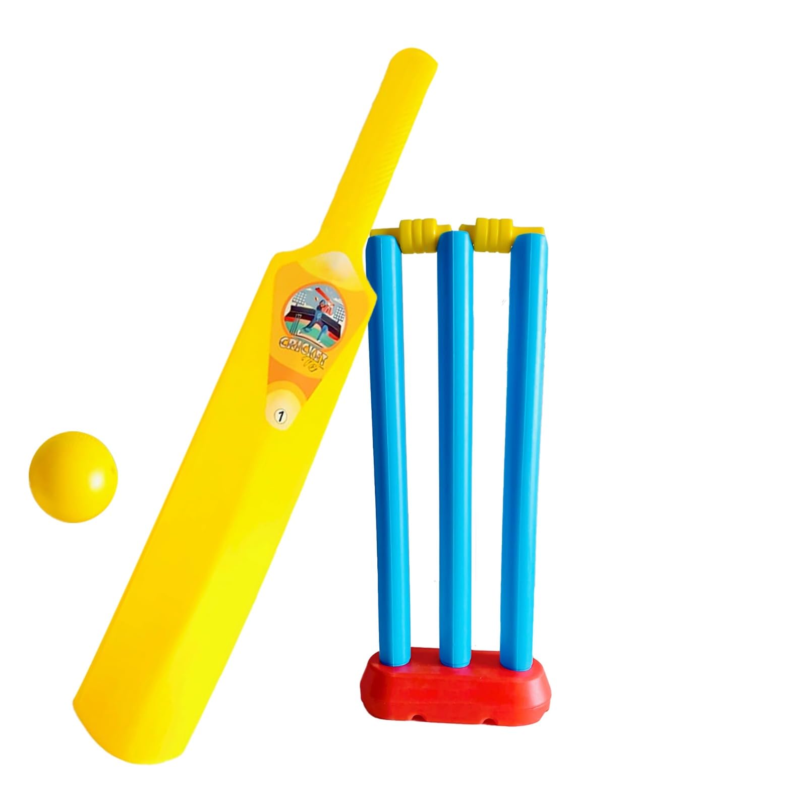 Kids Plastic Cricket Set with Bat, Stumps & Ball – Lightweight Indoor & Outdoor Cricket Toy Set Cricket Set (Age 4+) Complete Plastic Cricket Kit for Kids-image-35