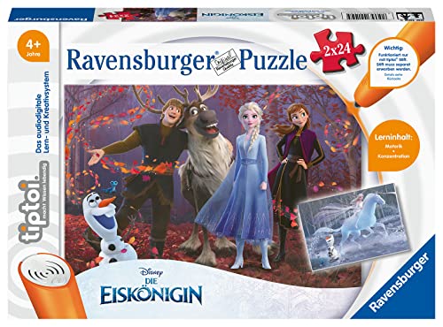 Ravensburger 00109 Jeu Petits explorateurs : La Reine des Neiges-2 x 24 pièces Puzzle pour Enfants à partir de 4 Ans, Multicolore