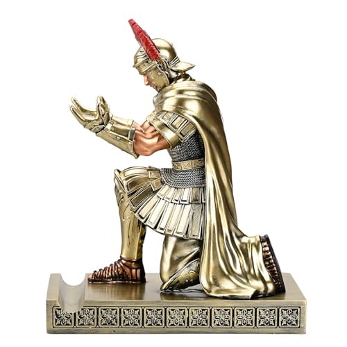 HDMbigmi Centurion Cloak Warrior Knight Pen Holder Mobile Phone Stand Desk Organizers and Accessories as Gift for Office and Home (Bronze) - Image 3