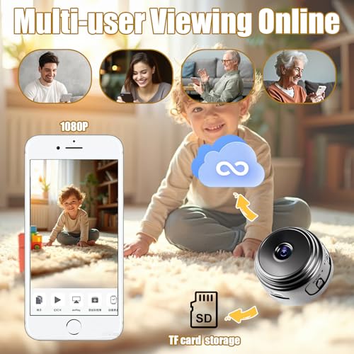 gaubss Mini Spy Camera 1080P HD WiFi Hidden Cameras, Wireless Nanny Cam with Motion Detection, Mini Wireless Indoor Camera, Bluetooth Quick Setup, for Home Security & Office Monitoring - Image 3