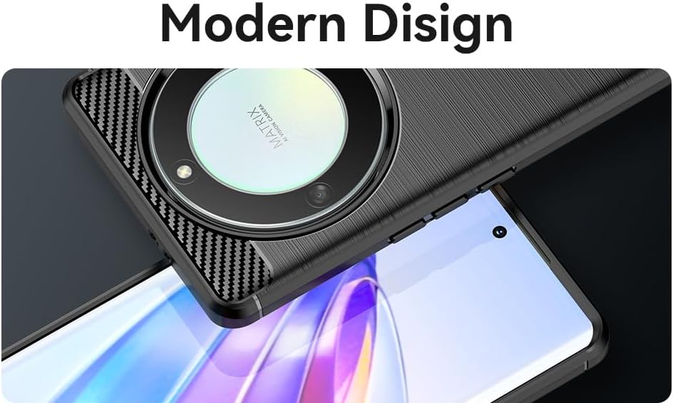 Miniatura 2 de for Honor Magic 5 Lite - Funda con 2 protectores de pantalla HD, antideslizante, absorción de impactos, flexible TPU fibra de carbono, parachoques