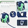 Dinosaur Boys Backpack for Toddler Kids, Anti-lost Bookbag for Toddler Boys Preschool Backpack, Fit A4 Folder, 02-Sky-blue+Green