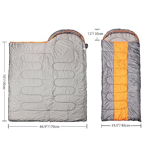 KEREITH Camping Slaapzak, Envelop 3 Seizoen Slaapzak met Capuchon, Indoor & Outdoor Volwassen Winter Slaapzak voor Backpacking Wandelen Reizen Met Compressie Tas