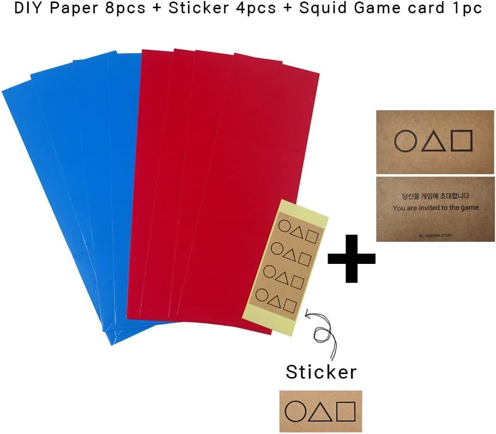 GASHINA STORY Ddakji(Ttakji) Game 4 Set + Sticker + Invitation Card from The TV Series Korean Traditional Game- Old-Fashioned Game kit (2 Pack)