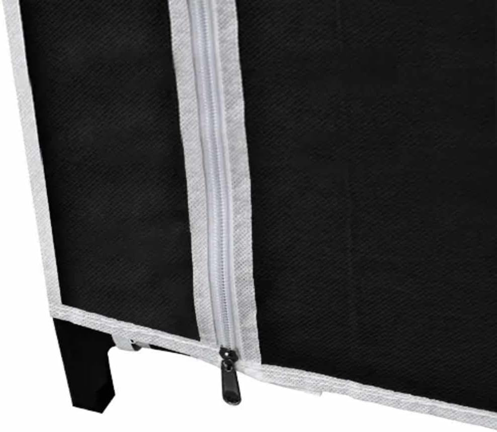 vidaXL 2 pcs 43" Portable Closet Wardrobe Clothes Rack Storage Organizer W/Shelf Black