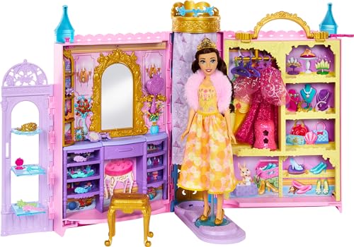 Disney Princesa Set de Juego Closet Mágico con Muñeca Bella para niñas de 3...