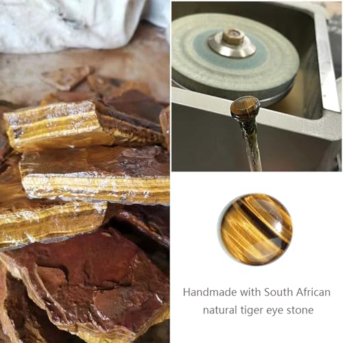 Mancuernillas de piedra ojo de tigre para hombre miniatura 4