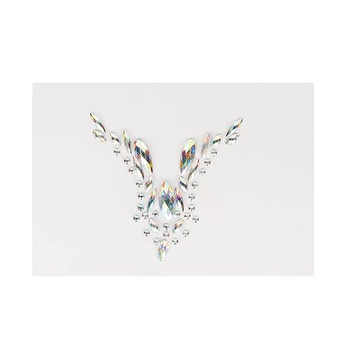 Miniatura 5 de Tatuaje de joyas de cara de pecho de diamantes de imitación, joyas de gemas para la cara y conjunto de calcomanías para el cuerpo del pecho,