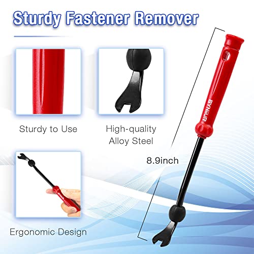 Byniiur Auto Trim Removal Tool Kit, Clip Fastener Remover Pry Tools Set, Car Panel Door Audio Trim Tool Kit, 100 Pcs Bumper Retainer Clips With Storage Bag For Car Door Panel Dashboard, Red #TOP2
