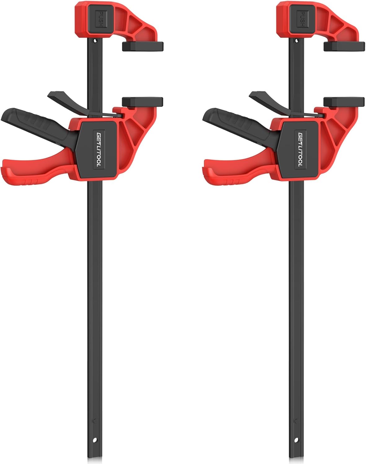 GETLITOOL 12-Inch Bar Clamps for Woodworking, 2Pcs 165lbs Quick Release Woodworking Clamps, 2-In-1 Ratchet Bar Clamp Set/Spreader, One Handed Wood Clamps for Hand Wood Working, DIY Projects
