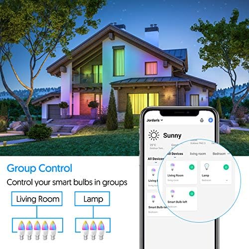 FREECUBE Alexa Light Bulbs, B22 Light Bulbs Bayonet (5W = 50W), Dimmable RGBCW Music Sync Colour Changing Light Bulb Compatible with Alexa, Siri and Google Home (2 Pack)
