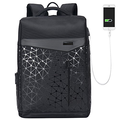 Aoking College 15.6 Laptop USB Backpack Antitheft Waterproof Office Slim Cool Backpack