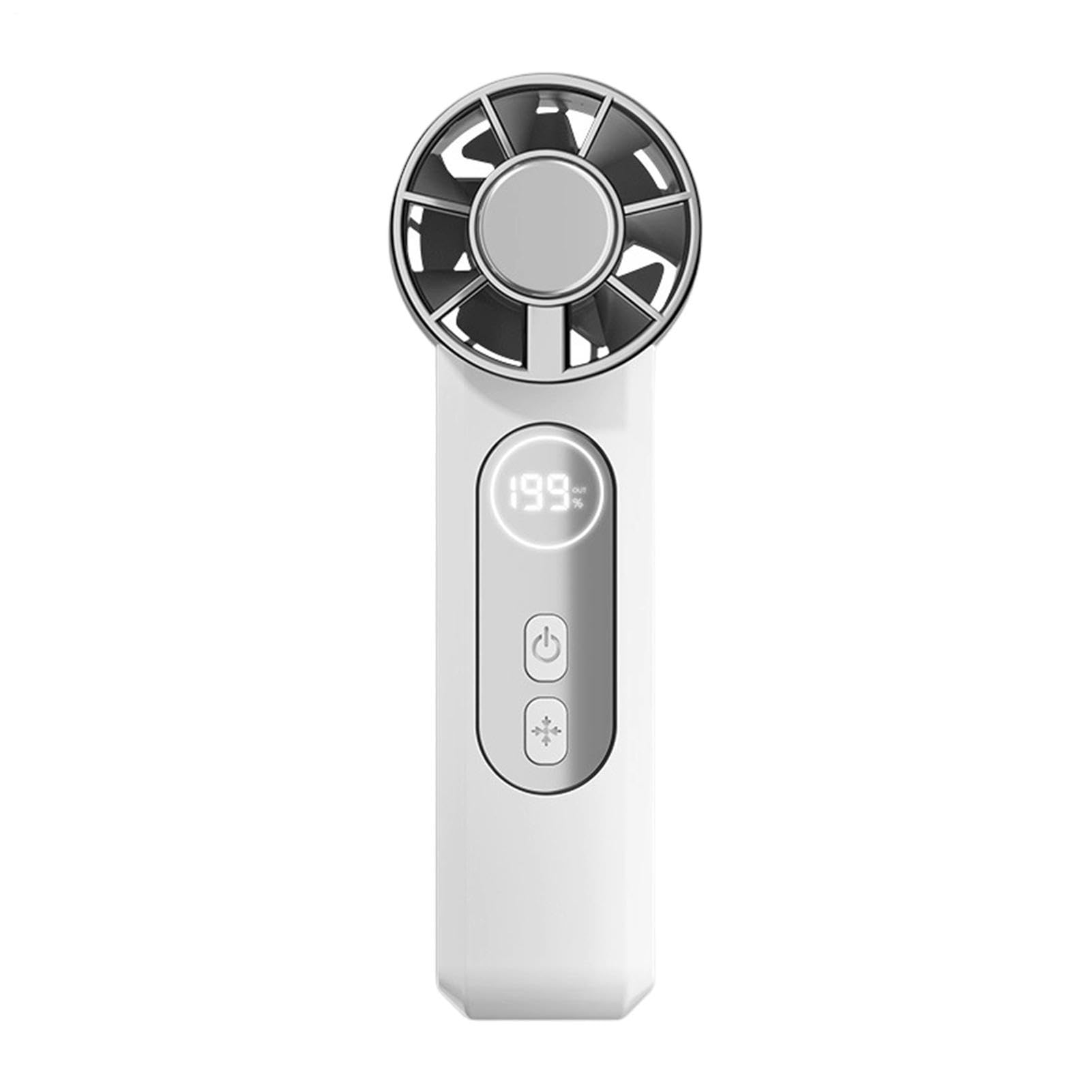 Mini ventilador de mano potente enfriador portátil con clip y pantalla LED