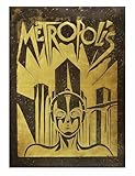 Metropolis Metal Wall Art. Classic Movie Posters. Handmade. Copper, Brass, Stainless Steel Material and Custom Sizes. Home Theater Decor. Ready to Hang. (17, Inches, 12, Inches)