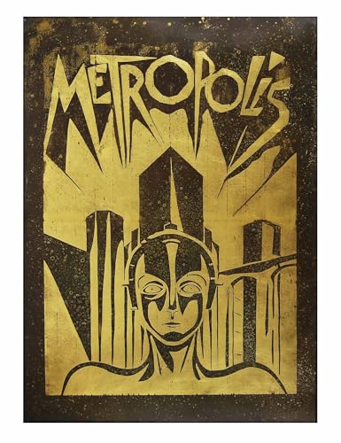 Metropolis Metal Wall Art. Classic Movie Posters. Handmade. Copper, Brass, Stainless Steel Material and Custom Sizes. Home Theater Decor. Ready to Hang. (17, Inches, 12, Inches)
