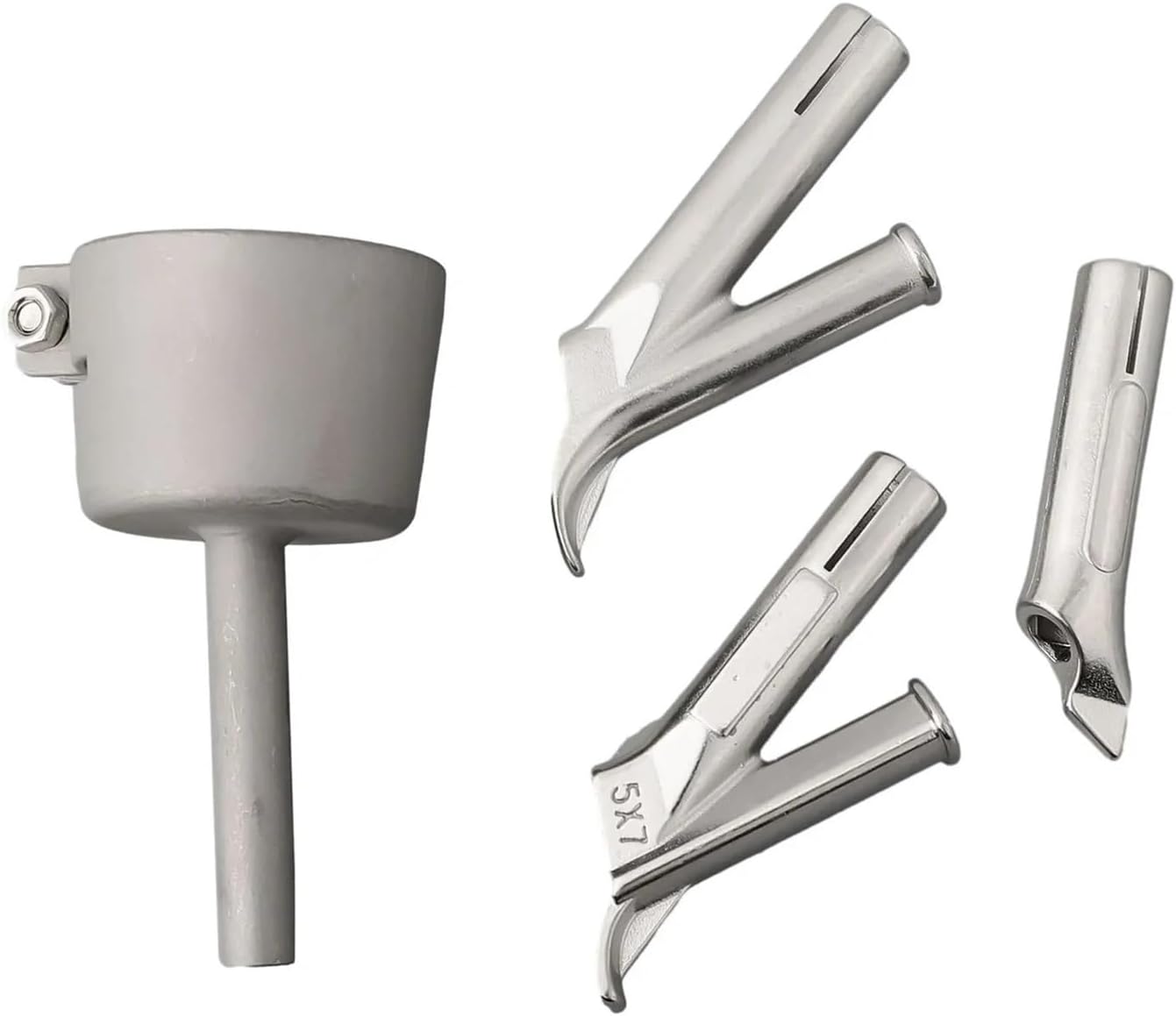 4Pcs Welding Nozzles Welder Tips Standard Round Triangular For Vinyl PVC Plastic Air 5mm Weld Tip Speed Welding Head Tools(32mm)