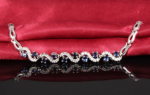 Crystalline Azuria Women 18ct White or Yellow Gold Plated Cubic Zirconia Crystals Tennis Bracelets in Jewellery Box - Image 3