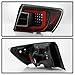 ACANII - For 2008-2011 Subaru Impreza 12-14 WRX Sedan Upgrade Black LED Tube Tail Lights Brake Lamps Set Left+Right, Onyx Black V2