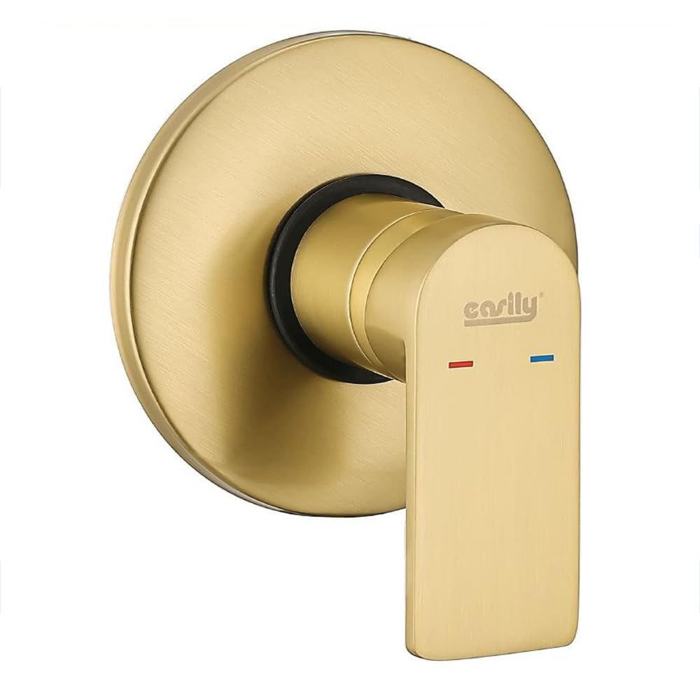Vetrineinrete® Miscelatore per doccia ad incasso da parete oro opaco rubinetto monocomando moderno tondo