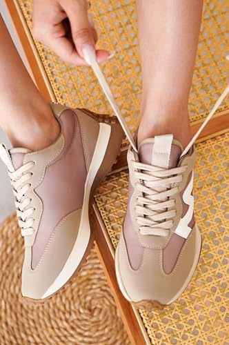 Image of Project Cloud Trendy Fashion Sneakers for Women 2026 - Memory Foam and Non-Slip Comfortable Casual Ladies Shoes for Womens Fashion Sneakers - Lightweight Lace-up Shoes (Lecco)