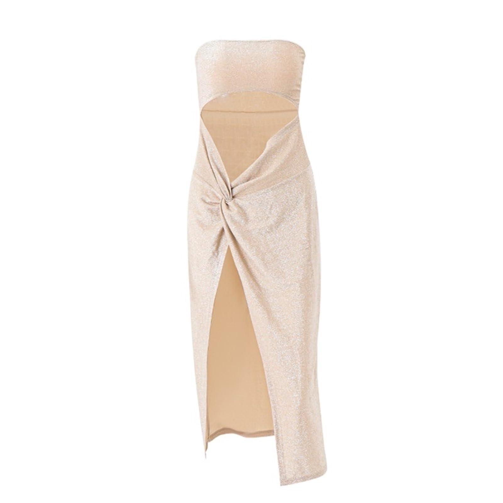 Vestito da Spiaggia Sexy Senza Maniche con Spacco, Traforato, Elegante, Attillato, Lungo, da Donna, for Feste per La Spiaggia, La Piscina(M)