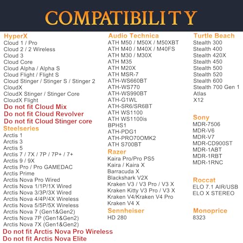 Image of SOULWIT Earpads for ATH M50X /M40X, HyperX Cloud 2 /3 /Alpha, MDR-7506, Arctis 7 /9 /5 /Nova 7 /Pro Wired, G Pro X, Sennheiser HD280, Razer Kaira /Barracuda /Kraken Series, Turtle Beach Stealth - Burgundy