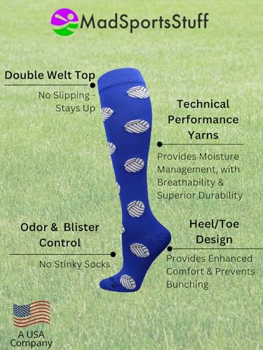 Image of Volleyball Socks with Volleyball Print Over the Calf