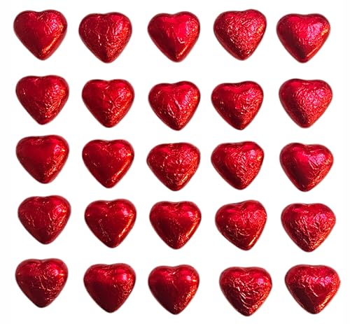 Herz Deko Muttertag Sparpack, 28 Herzen aus Schokolade einzeln verpackt, 200g CAPTAIN PLAY Herz Schokolade zum Verzieren und Dekorieren für Muttertagsgeschenk