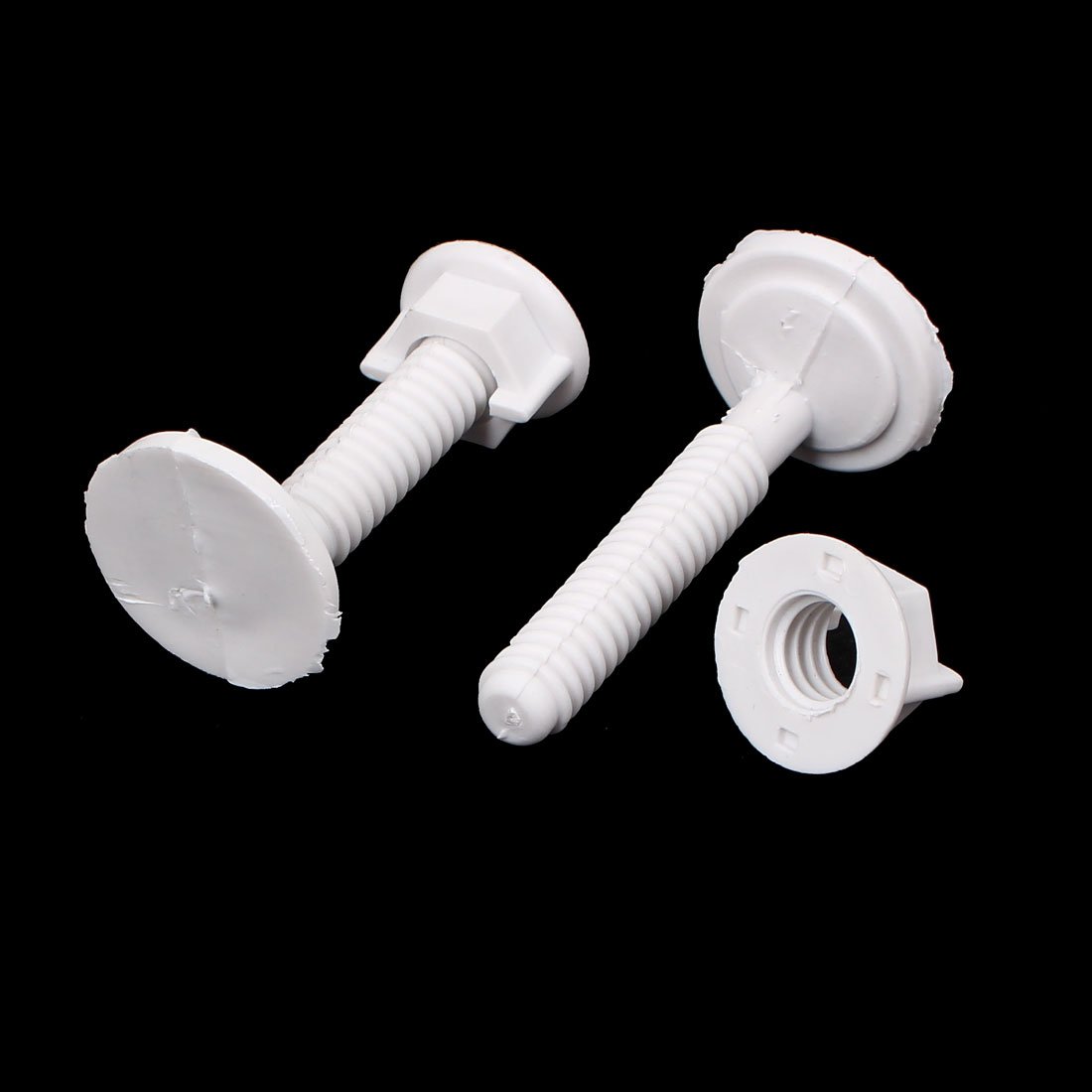 2 Stück Toilettensitz-Schrauben – Kunststoff, 39x39x66 Mm, Mit Muttern