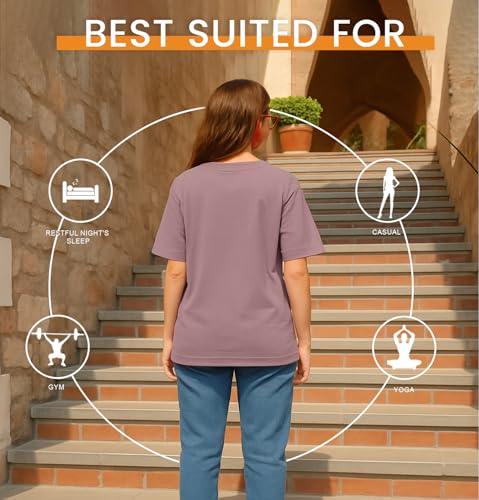 Image of Sleepynuts Women's Plain Round Neck Regular Fit Half Sleeve Cotton T Shirt