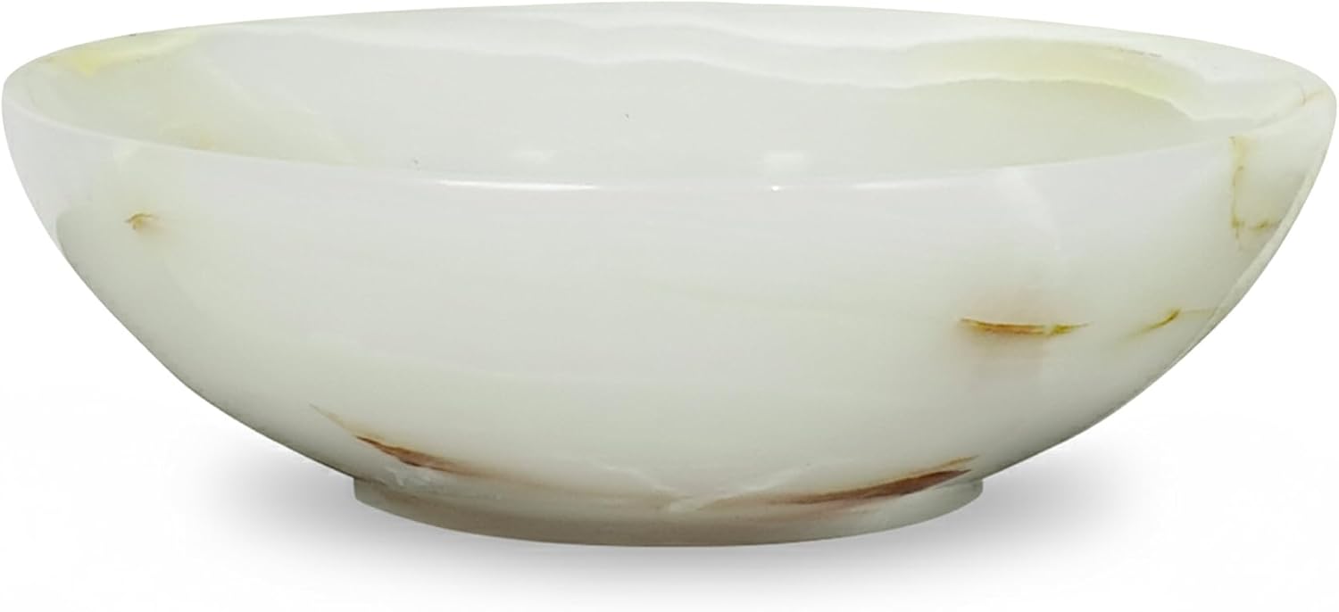 Marble Ring Jewelry Dish Tray - 6" Inch Trinket Dish for Rings Earrings Necklace, Keys, Watches, Vanity Organizer, Small Essentials Organizers, Onyx White