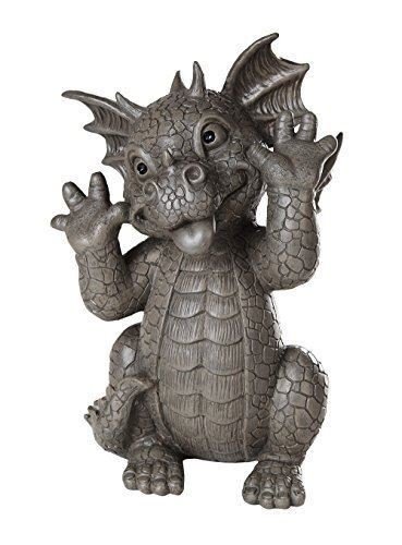 Dragon de jardin nargueur : statue décorative en pierre pour extérieur