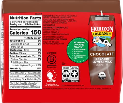 Image of Horizon Organic Shelf Stable 1% Lowfat Chocolate Milk Boxes, 6ct (Pack of 2)