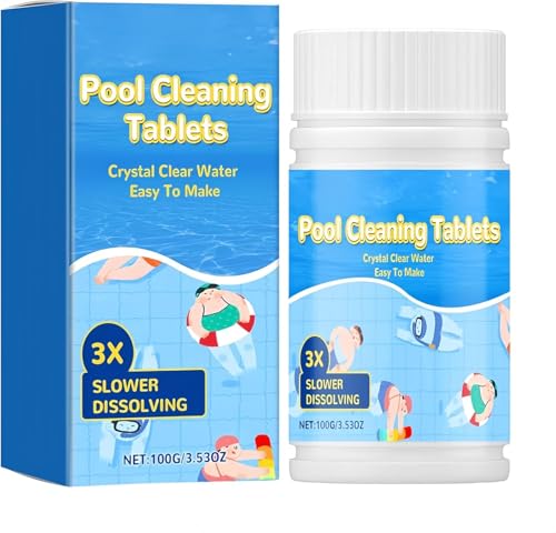 Multifunction Pool Cleaning Tablets for Crystal Clear Water Maintains Water Quality Balance for Pools Clears Cloudy Hazy or Dull Water Eliminates Odors