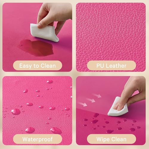 Image of Waterproof Baby Play Mat for Floor Memory Foam 47 * 47 Cushion Playpen Playmat Tummy Time Crawling Mat Nursery Rug Thick Pad Create Soft & Safe Area for Infants,Toddler,Kids,Hot Pink