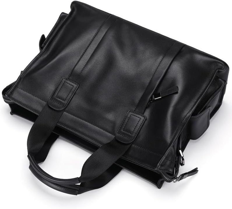 Hand-held Business Computer Office Meeting Single Shoulder Crossbody Cowhide Document Bag image 4