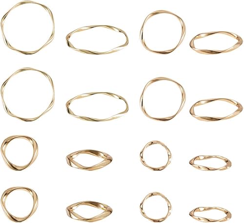 Miniatura 9 de PH PandaHall 200 piezas de anillos de enlace de aleación de 4 colores, estilo tibetano, marcos circulares, encantos, enlaces, conectores de joyería