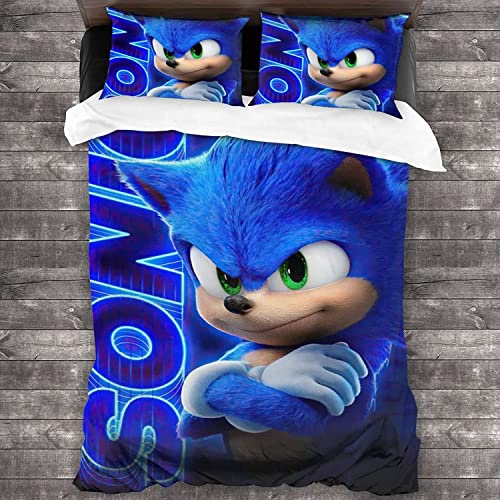 Shaari 3D Drucken Bettwäsche Set 135x200,Microfaser Einzelbett 1 Bettbezug Mit Reißverschluss + 1 Kissenbezüge 80x80