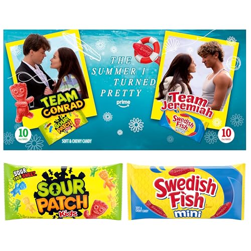 20% coupon - SOUR PATCH KIDS and SWEDISH FISH Variety Pack, 2oz, 20 bags