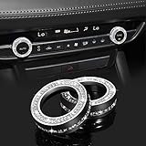 TOMALL Bling Car AC Knob Covers Compatible with Mazda 3 CX-30 Center Console Air Conditioning Knob Button Cover Radio Button Cover Air Conditioner Cover Trim Interior Ring Bling Decoration for Car
