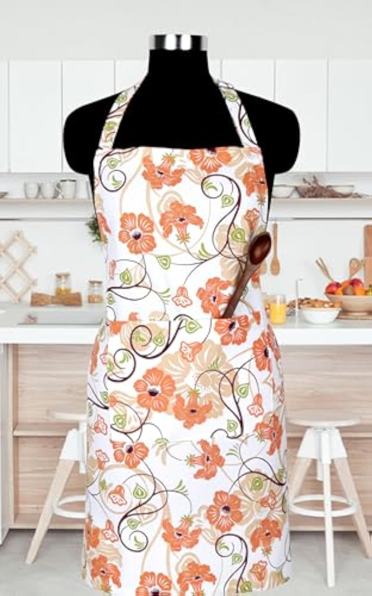 100% Cotton Adjustable Kitchen Apron with Pockets