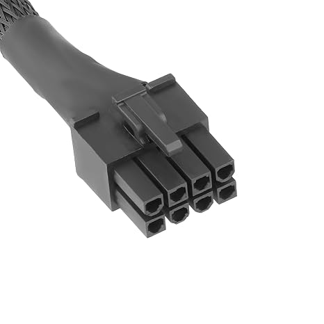 PCIe Cable 8 Pin to 6+2 Pin GPU Power Extension - 65CM 18AWG Modular PSU Cable for Corsair, Thermaltake, ARESGAME Power Supply