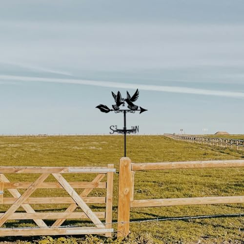 SUPERDANT Wetterhahn In Form Einer Friedenstaube Fürs Dach Wetterfahne Aus Metall In Tierform Tauben Wetterfahnen Für Schuppen Schwarzer Windrichtungsanzeiger Für Bauernhaus Hof Bauernhof Schuppen